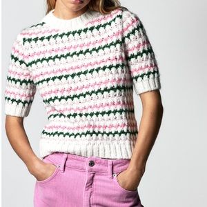 Zara short sleeve knit sweater NWT
